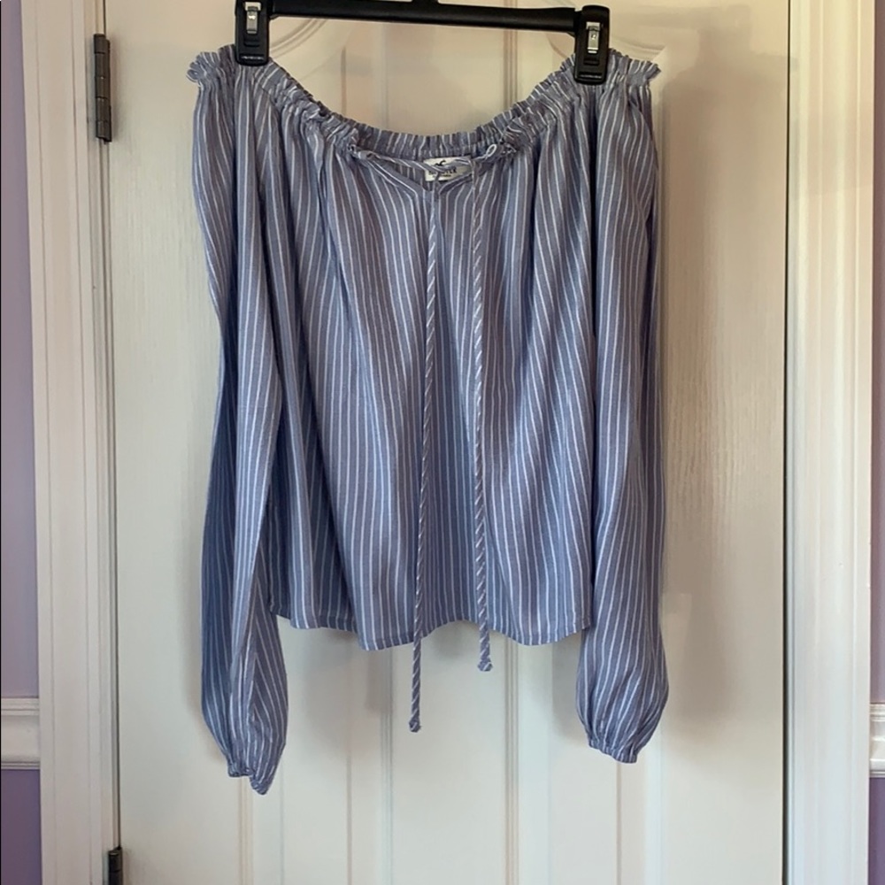 Hollister Off The Shoulder Striped Blouse